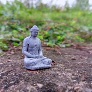 Miniature Tiny Buddha Sit in Meditation Figure, Buddha Monk Statue, Fairy Garden and Terrarium Accessories, Concrete Meditating Monk Statue