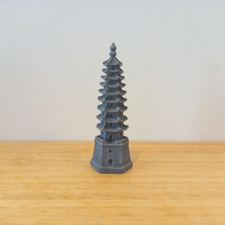 Concrete Pagoda Garden Statue, 10 cm Fairy Garden Pagoda, Concrete Asian Pagoda, Miniature Pagoda for Bonsai and Terrarium