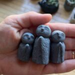 Miniature Stone Jizo Statue - Japanese Jizo Statue - Three Laughing Monk Statue - Concrete Little Happy Monk Statue - Gifts for Zen Lovers