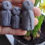 Miniature Stone Jizo Statue - Japanese Jizo Statue - Three Laughing Monk Statue - Concrete Little Happy Monk Statue - Gifts for Zen Lovers