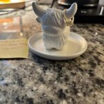 Highland Cow Ring Holder, Highland Cow Statue, Fluffy Mini Cow With Horns, Long Haired Cow, Cow With Horns And Long Hair, Cute Ring Display