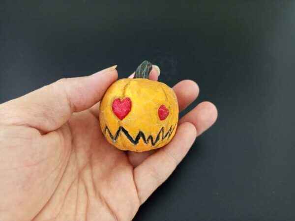 Handmade Heart Eyes Pumpkin Decor