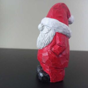 Hand-Painted Concrete Santa Gnome Figurine | Christmas Decor | Whimsical Holiday Gift