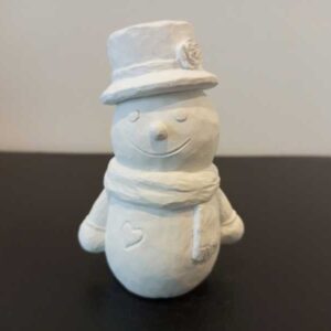 Cheerful Snowman Shelf Sitter | Unique Cement Art Sculpture