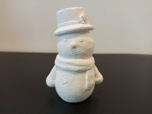 Cheerful Snowman Shelf Sitter | Unique Cement Art Sculpture