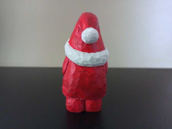 Red & White Hand-Painted Christmas Figure | Unique Festive Sculpture
