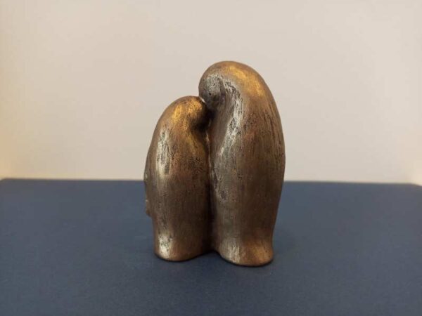 3-Inch Bronze Penguin Couple Statue