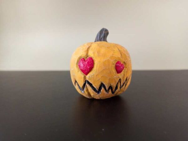 Hand-Painted Cement Pumpkin Figurine | Cute Fall Gift
