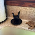 Black Devil Horns Hand Shaped Ring Holder, Hook ‘Em Horns Ring Holder, Rock on Hand Sign Ring Holder Dish, Rock N Roll Wedding Gift